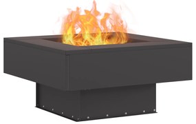 vidaXL Μαύρη Τετράγωνη Φωτιά 60x60x30 εκ. Χάλυβας