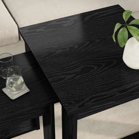 vidaXL Σετ Τραπεζιού Για Καφέ 2 pcs Μαύρη Οξυά Επεξεργασμένο ξύλο