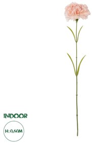 GloboStar® Artificial Garden PALE PING CARNATION BRANCH 21208 Τεχνητό Διακοσμητικό Κλαδί Γαρίφαλο Απαλό Ρόζ Y60cm