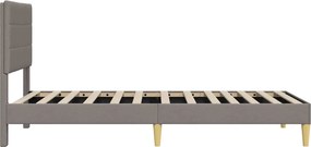 vidaXL Σκελετός Κρεβατιού Taupe 90 x 200 cm Ύφασμα