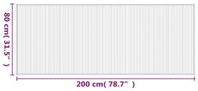 Χαλί Ορθογώνιο Καφέ 80 x 200 εκ. Μπαμπού - Καφέ