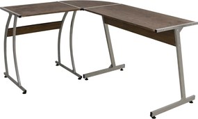 vidaXL Γραφείο Γωνιακό Καφέ από Επεξεργασμένο Ξύλο