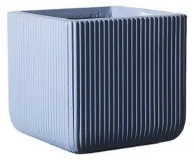 Γλάστρα Πήλινη Τετράγωνη Stripe Μπλε M 31x31x28 εκ. B-1050-8 Supergreens-B-1050-8-Μπλε B-1050-8