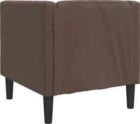 vidaXL Πολυθρόνα Chesterfield Καφέ από Συνθετικό Δέρμα