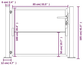 Πύλη Κήπου 105 x 105 εκ. από Ατσάλι Corten - Καφέ