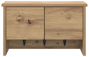 vidaXL Τοίχου Κρεμάστρα με ράφι με πόρτα artisan δρυς 50 x 20 x 30 εκ.