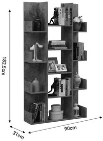 Βιβλιοθήκη Charles μελαμίνης γκρι oak 90x31x182.5εκ 90x31x182.5 εκ.