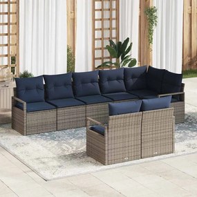 vidaXL Σετ Καναπέ 8 pcs Γκρι συνθετικό ρατάν