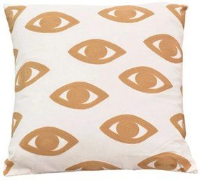 Μαξιλάρι Διακοσμητικό (Με Γέμιση) Eyes 302-000019 Natural-White Inart 45X45 45x45cm Cotton-Polyester