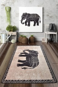 Χαλί Elefante Nero Djt 882CHL2969 Beige-Black Conceptum Hypnose 80X200cm