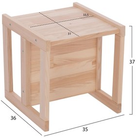 ΠΑΙΔΙΚΟ ΞΥΛΙΝΟ ΤΡΑΠΕΖΙ - ΚΑΡΕΚΛΑΚΙ MIKO  ΦΥΣΙΚΟ 35x37x32 εκ.