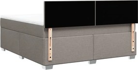 vidaXL Κρεβάτι Boxspring με Στρώμα Taupe 180x200 εκ. Υφασμάτινο