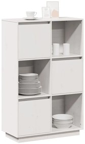 vidaXL Ντουλάπι Ψηλό Λευκό 74 x 35 x 117 εκ. από Μασίφ Ξύλο Πεύκου