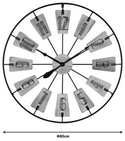 Ρολόι τοίχου Fepo Inart μέταλλο σε μαύρη απόχρωση 80x3x80εκ 80x3x80 εκ.
