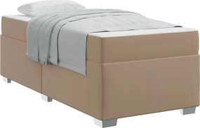 vidaXL Σκελετός Κρεβατιού Καπουτσίνο 100 x 200 cm ύφασμα