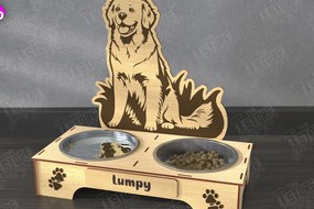 Intra απο ξύλο plywood  Χρώμα wenge 3mm-4mm πάχος - Βάση μπολ τροφής για σκύλους | Θήκη για μπολ φαγητού Δίασταση 20x20 cm INTRAFABR-70972791