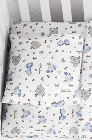 Μαξιλαροθήκη Φανελένια Bebe 35x45εκ. Elephant 074 White-Sky Blue DimCol