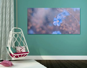 Εικόνα μπλε λουλουδιών σε vintage φόντο - 100x50