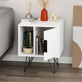 Κομοδίνο Glynn Megapap χρώμα λευκό 50,2x44,6x60εκ.