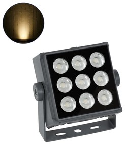 GloboStar FLOOD-TINY 90368 Προβολέας Wall Washer για Φωτισμό Κτιρίων LED 27W 2430lm 3° DC 24V Αδιάβροχο IP65 Μ13.8 x Π16.4 x Υ7cm Θερμό Λευκό 2700K - Γκρι Ανθρακί - 3 Χρόνια Εγγύηση