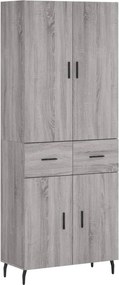 vidaXL Ντουλάπι Γκρι Sonoma 69,5 x 34 x 180 εκ. Επεξεργασμένο Ξύλο