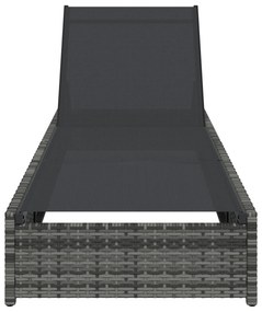 vidaXL Ξαπλώστρα Γκρι 60x200x27 εκ. Συνθετικό ρατάν