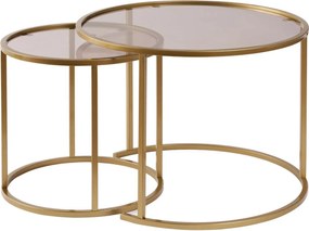 Τραπεζάκια Σαλονιού Σετ Χρυσό / Μπρούτζος AURUM 60x60x43