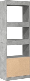 vidaXL Ντουλάπι Γκρι Σκυρ. 63x33x180 εκ. από Επεξεργασμένο Ξύλο