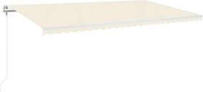 vidaXL Ηλεκτρική τέντα με LED και αισθητήρα 6 x 3 m Κρεμ