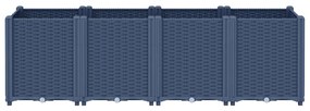vidaXL Ζαρντινιέρα Κήπου Μπλε Γκρι 160x40x53 εκ. Πολυπροπυλένιο
