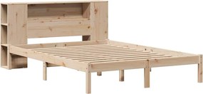 vidaXL Κρεβάτι Βιβλιοθήκη Χωρίς Στρώμα 120x200 εκ Μασίφ Ξύλο Πεύκο