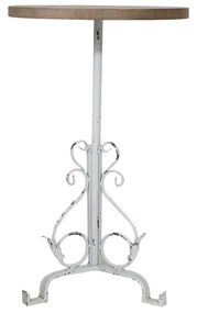 Artekko Fer Forge Ξύλινο Βοηθητικό Τραπέζι με Λευκό Μεταλλικό Πόδι (40x40x67)cm Artekko 742-2311