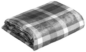 Amo la Casa Κουβέρτα Flannel Διπλή 200×250 – Καρό Γκρι/Ανθρακί
