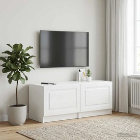 vidaXL Ντουλάπι TV Γυαλιστερό Λευκό Επεξεργασμένο Ξύλο
