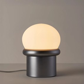 Επιτραπέζιο φωτιστικό από χρωμιωμένο μέταλλο και οπαλίνα, CALAN