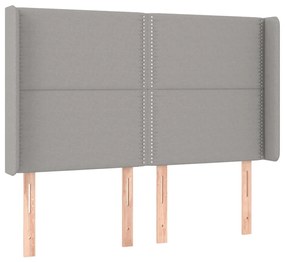 Κεφαλάρι με Πτερύγια Ανοιχτό Γκρι 147x16x118/128 εκ. Υφασμάτινο 3119438
