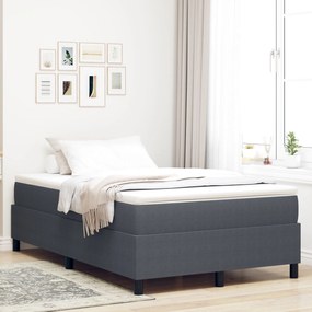 Κρεβάτι με Μάσκα με Στρώμα Σκούρο Γκρι 120x200 cm Ύφασμα Κοτλέ