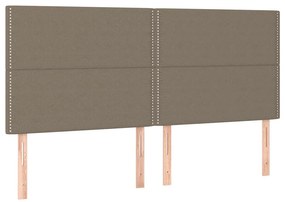 vidaXL Κρεβάτι Boxspring με Στρώμα &amp; LED Taupe 180x200 εκ. Υφασμάτινο