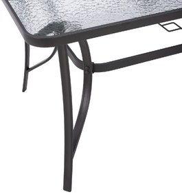 ΤΡΑΠΕΖΙ BRUNO 150X90Χ75Υεκ. ΜΕΤΑΛΛΙΚΟ ΟΡΘΟΓΩΝΙΟ ΓΚΡΙ ΜΕ ΤΡΥΠΑ ΟΜΠΡΕΛΑΣ Φ38  HM5145.11