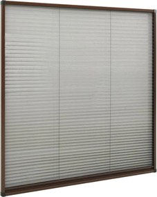vidaXL Σήτα Παραθύρου Πλισέ Καφέ 120 x 120 εκ. από Αλουμίνιο