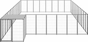 vidaXL Σπιτάκι Σκύλου Μαύρο 30,25 μ² Ατσάλινο