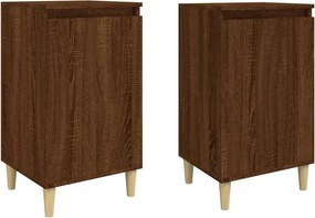 vidaXL Κομοδίνα 2 τεμ. Καφέ Δρυς 40x35x70 εκ. από Επεξεργασμένο Ξύλο