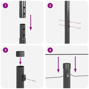 vidaXL Στυλίτες Φράχτη 26 τεμ Γκρι Ø32 mm 210 cm Γαλβανισμένο Χάλυβα