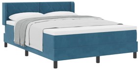 vidaXL Κρεβάτι με Στρώμα σε Στρώμα Σκούρο Μπλε 140x200 εκ Βελούδο