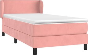 vidaXL Κρεβάτι Boxspring με Στρώμα Ροζ 80 x 200 εκ. Βελούδινο