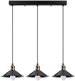 Φωτιστικό Οροφής - Ράγα Berceste 521SHN3377 74x108cm 3xE27 40W Black-Gold Opviq