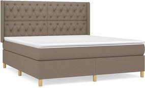 vidaXL Κρεβάτι Boxspring με Στρώμα Taupe 160x200 εκ. Υφασμάτινο