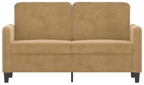 vidaXL Καναπές Διθέσιος Καφέ120 εκ. Βελούδινος