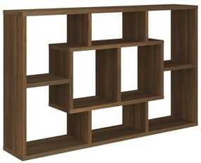 vidaXL Ραφιέρα Τοίχου Καφέ Δρυς 85x16x52,5 εκ. Επεξεργασμένο Ξύλο