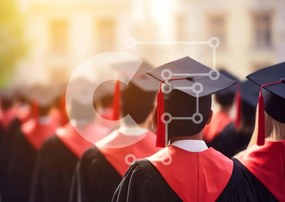 Intra Συλλεκτικό Ξύλινο Παζλ Plywood 4mm - Ομάδα αποφοίτων που φορούν καπέλα και φορέματα Σε Ξύλινο Κουτί - Διαστάσεις Puzzle: 10x10 cm – 25 κομμάτια